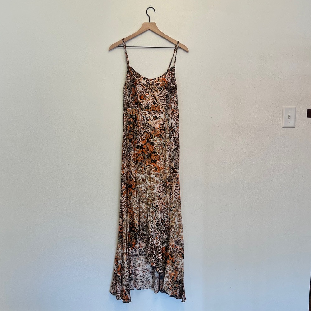 Free People Orange Floral Maxi Dress
